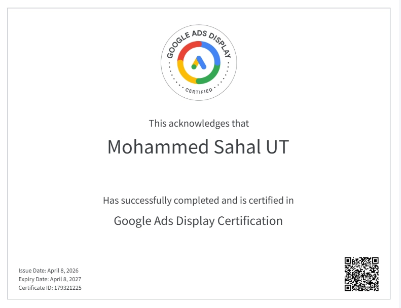 Freelance Digital Marketer In Malappuram Certificate 4