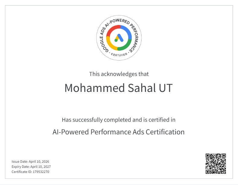 Freelance Digital Marketer In Malappuram Certificate 7